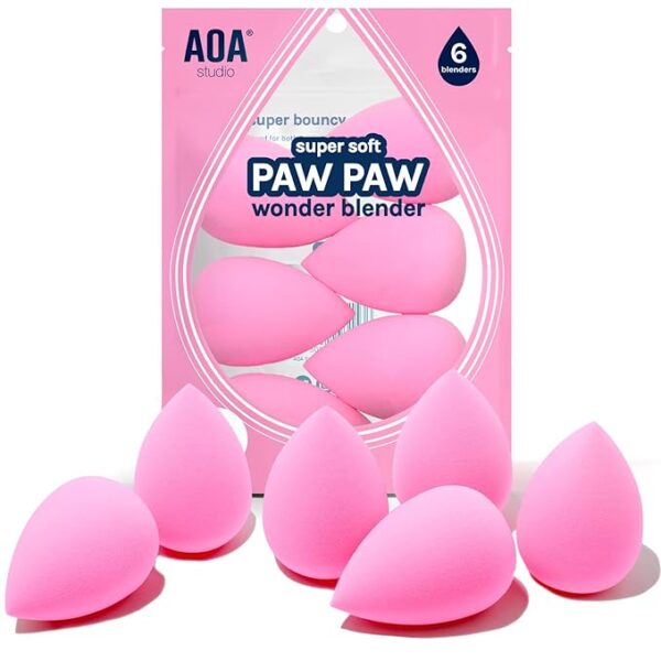 AOA Studio Collection makeup Sponge Set Latex Free and High-definition Set of 6 makeup Wonder blender For Powder Cream