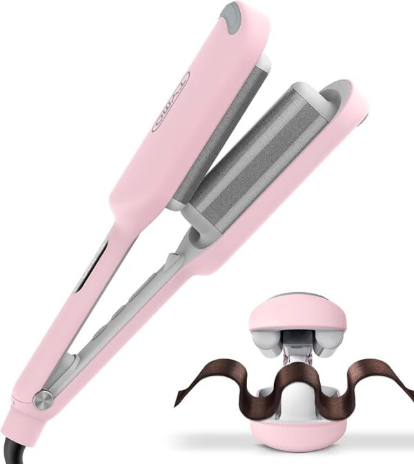 Curling Iron Hair Crimper Waver - TYMO ROVY Beach Waves Curling Wand, Ionic Deep Waver Hair Curler Tool