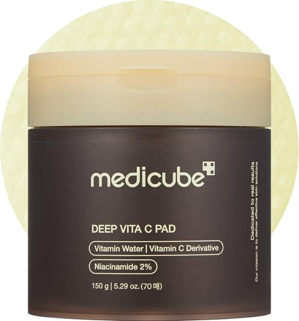 medicube Deep Vita C Facial Pads, Vitamin C Toner Pads for Uneven Skin Tone