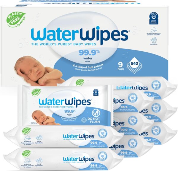 WaterWipes Plastic-Free Original-baby Wipes, 99.9% Water Based Wipes