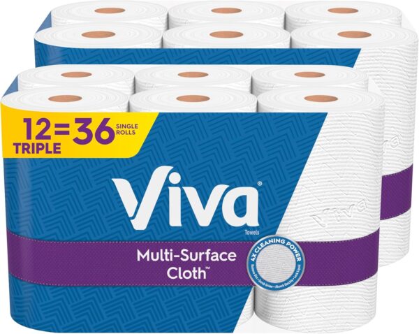 Viva Multi-Surface Cloth Paper Towels, 12 Triple Rolls